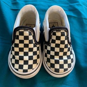 Vans toddler checkered slip on sneaker